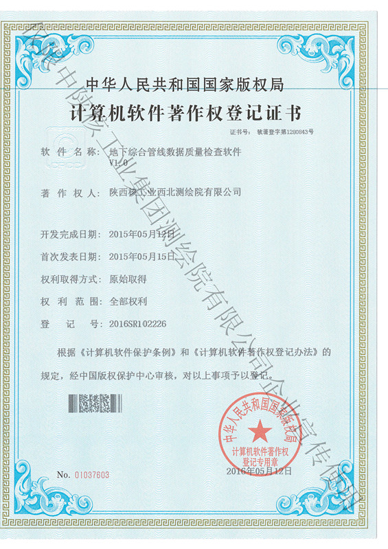 地下综合管线数据质量检查软件著作权